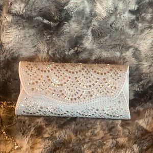 Blingy silver clutch brand new